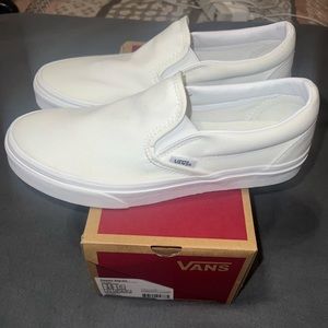 White slip-on vans